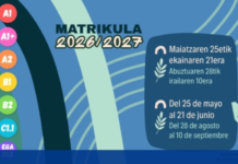 Hezkuntzak Zubiarte Euskaltegi Publikoko 2026-2027ko euskara ikastaroetan izena emateko epea ireki du