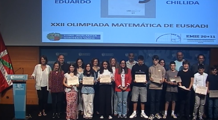 XXII. «Eduardo Chillida» Euskadiko Matematika Olinpiadak 12 ikasleren talentu eta arrazoibide matematikoka saritu du