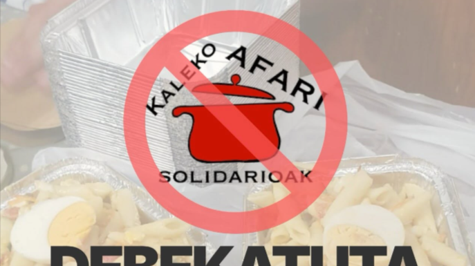 Kaleko Afari Solidarioak denuncia que el Ayuntamiento de Donostia deja sin cena a más de 300 personas tras prohibir las iniciativas populares